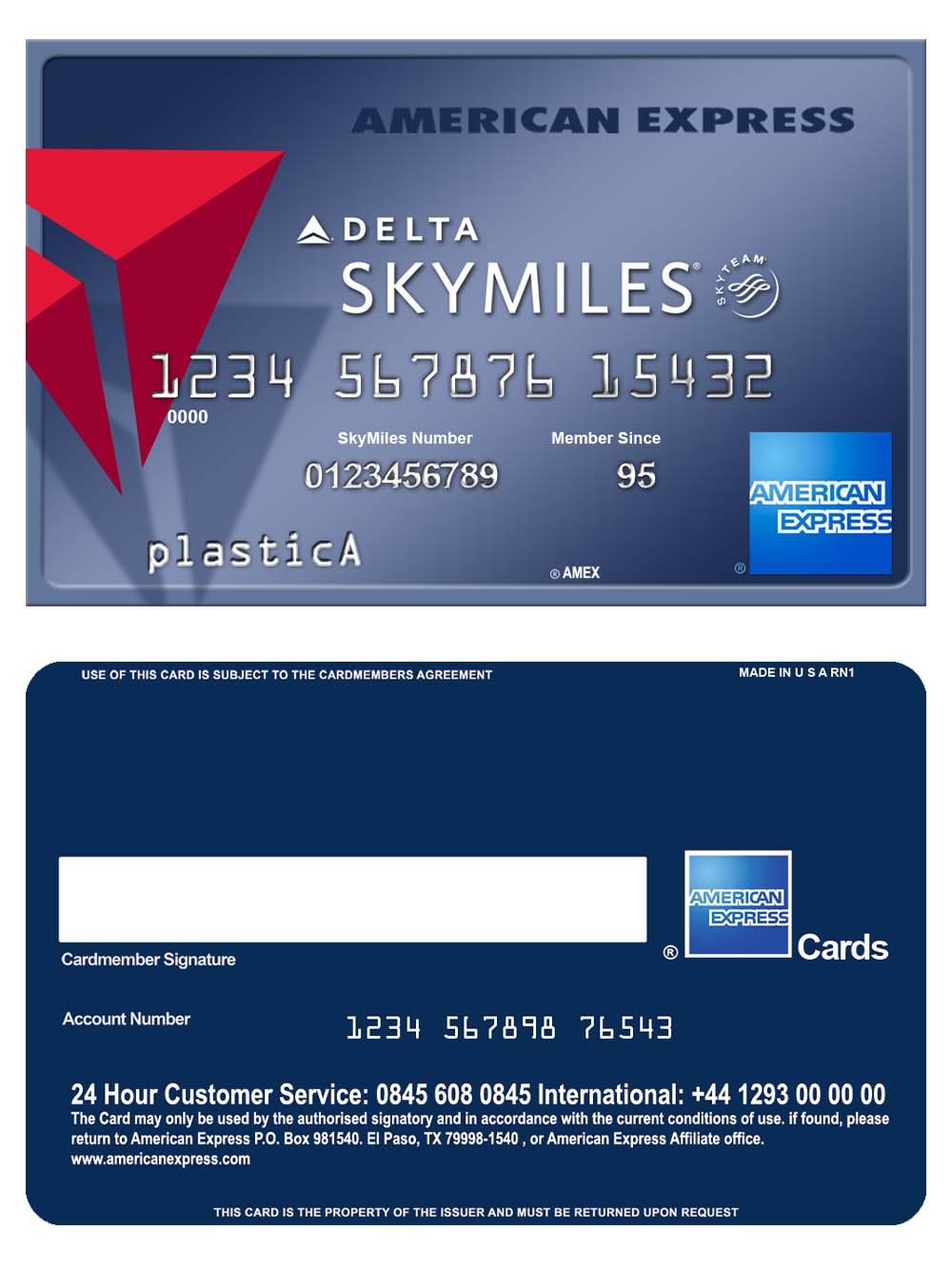 American Express Delta Skymiles Card美国运通达美航空信用卡PS/PSD模板