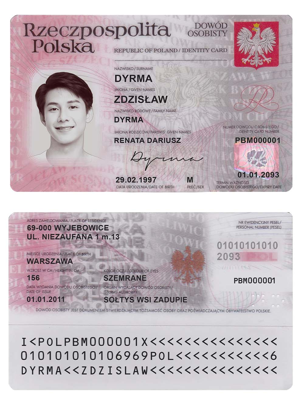 欧盟|Poland ID Card Template波兰身份证卡PS/PSD模板（V4版）