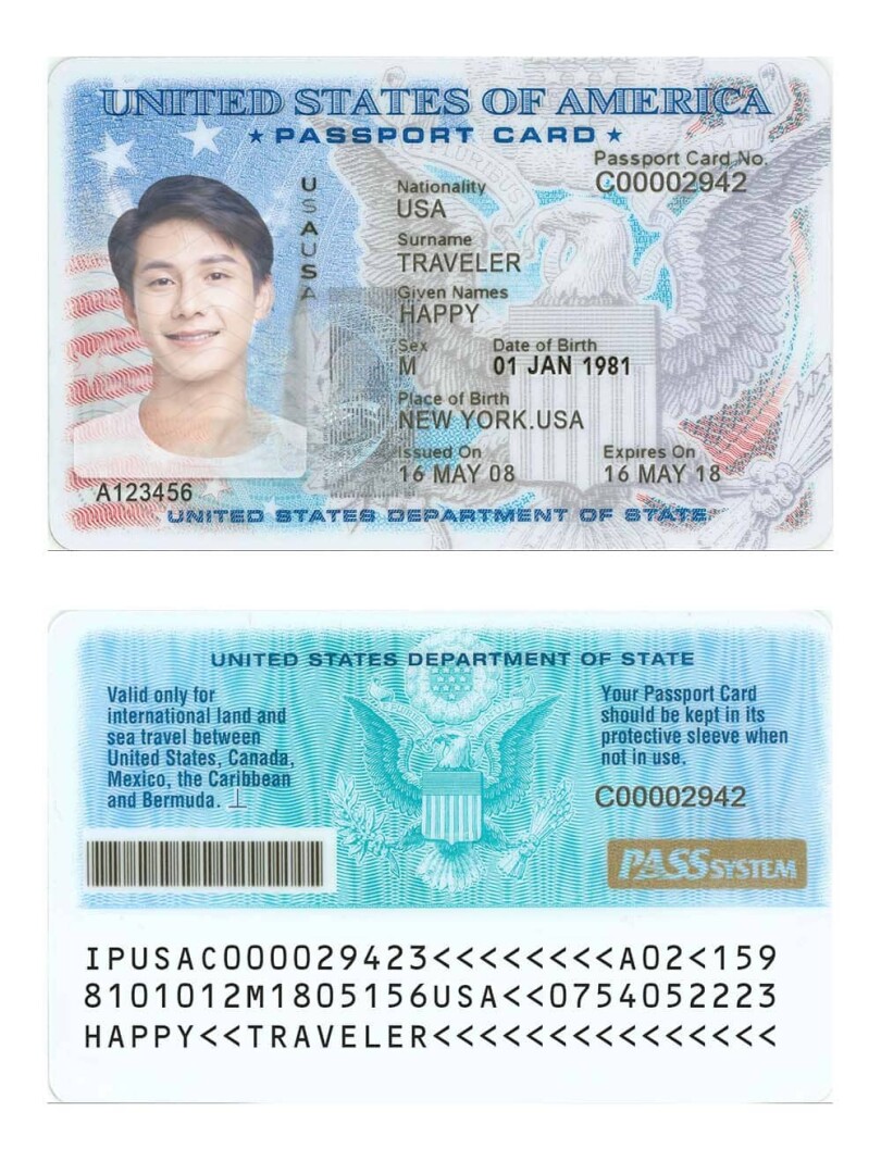 北美|USA Passport Card美国护照卡PSD/Photoshop/PS模板 V2