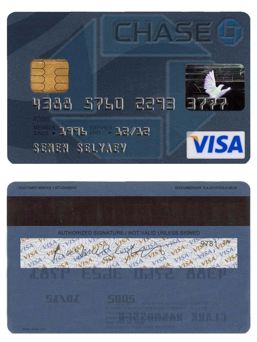 Chase Bank Visa Card美国摩根旗下大通银行维萨信用卡PS/PSD模板