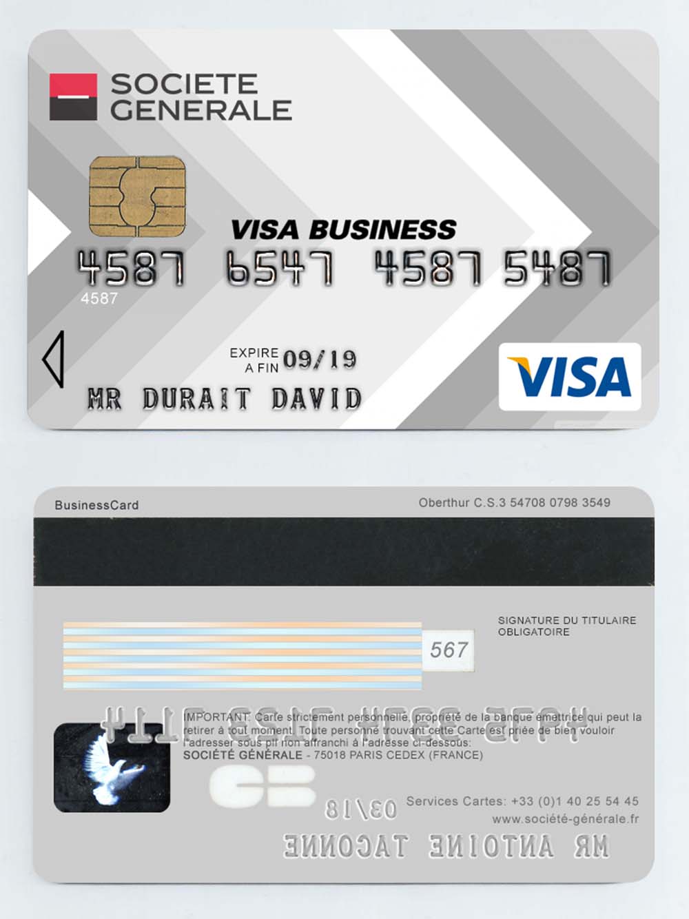 Societe Generale Bank Visa Card法国兴业银行维萨卡PS/PSD模板