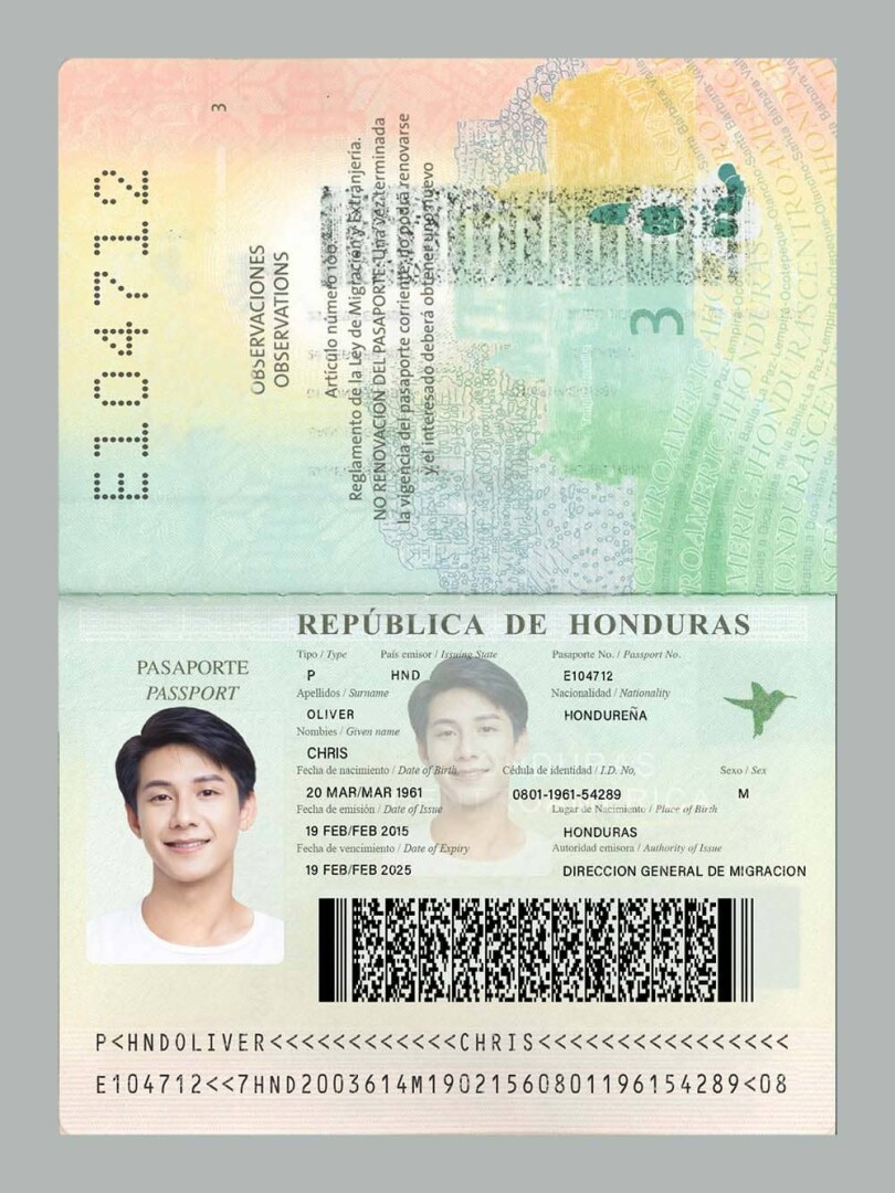 南美|中美|加勒比海|Honduras Passport洪都拉斯护照PSD模板/Photoshop/PS