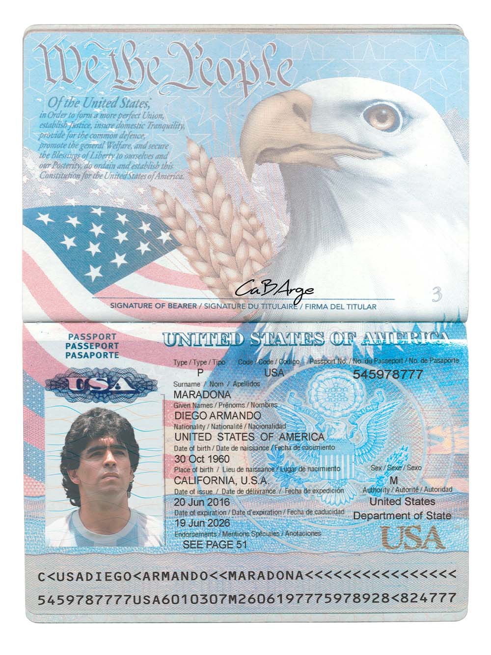 America|USA Passport Template美国护照PS/PSD模板（V1-2版）