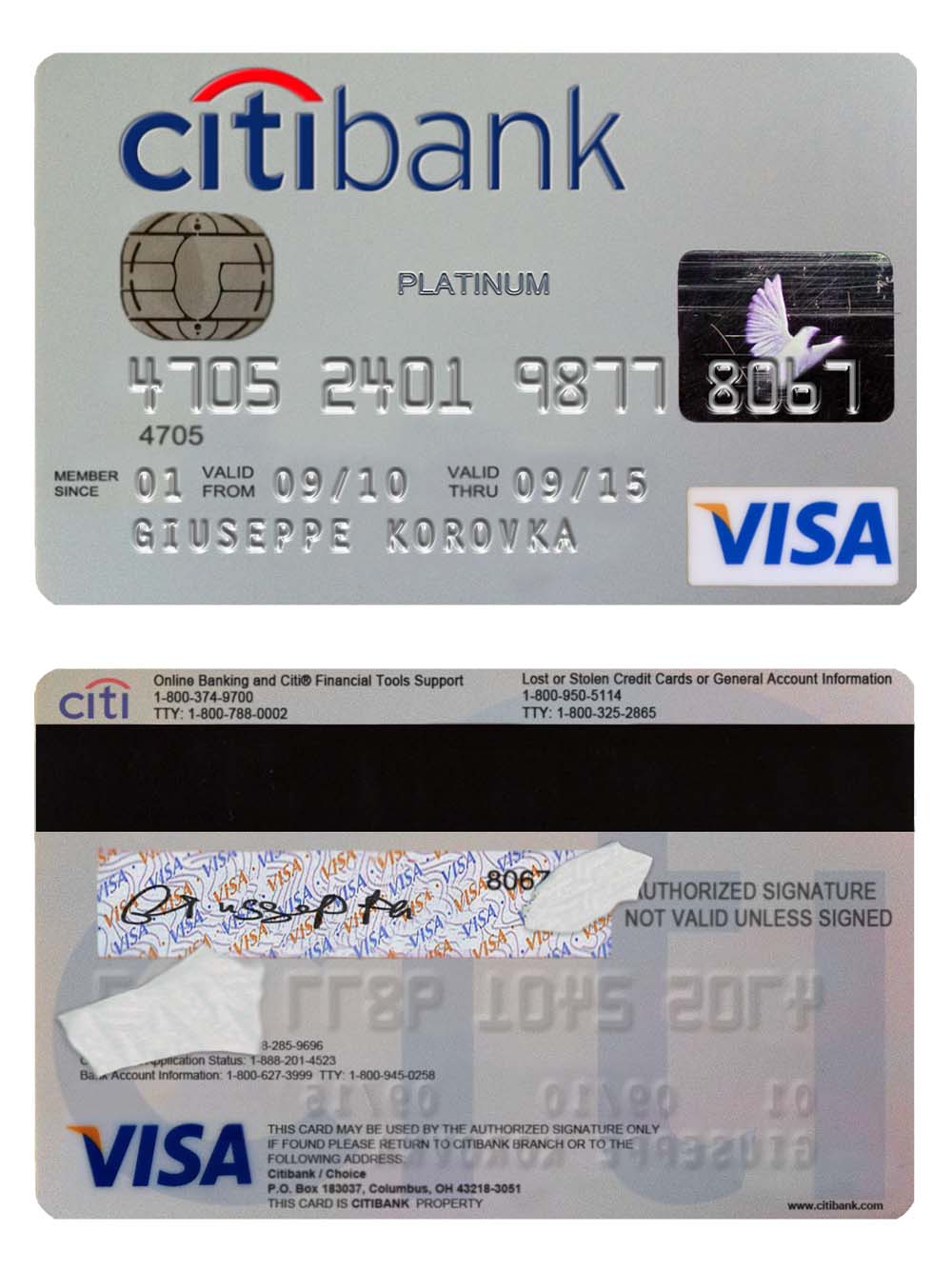 Citi Bank Visa Card花旗银行维萨卡PS/PSD模板（包含Mastercard版V2）