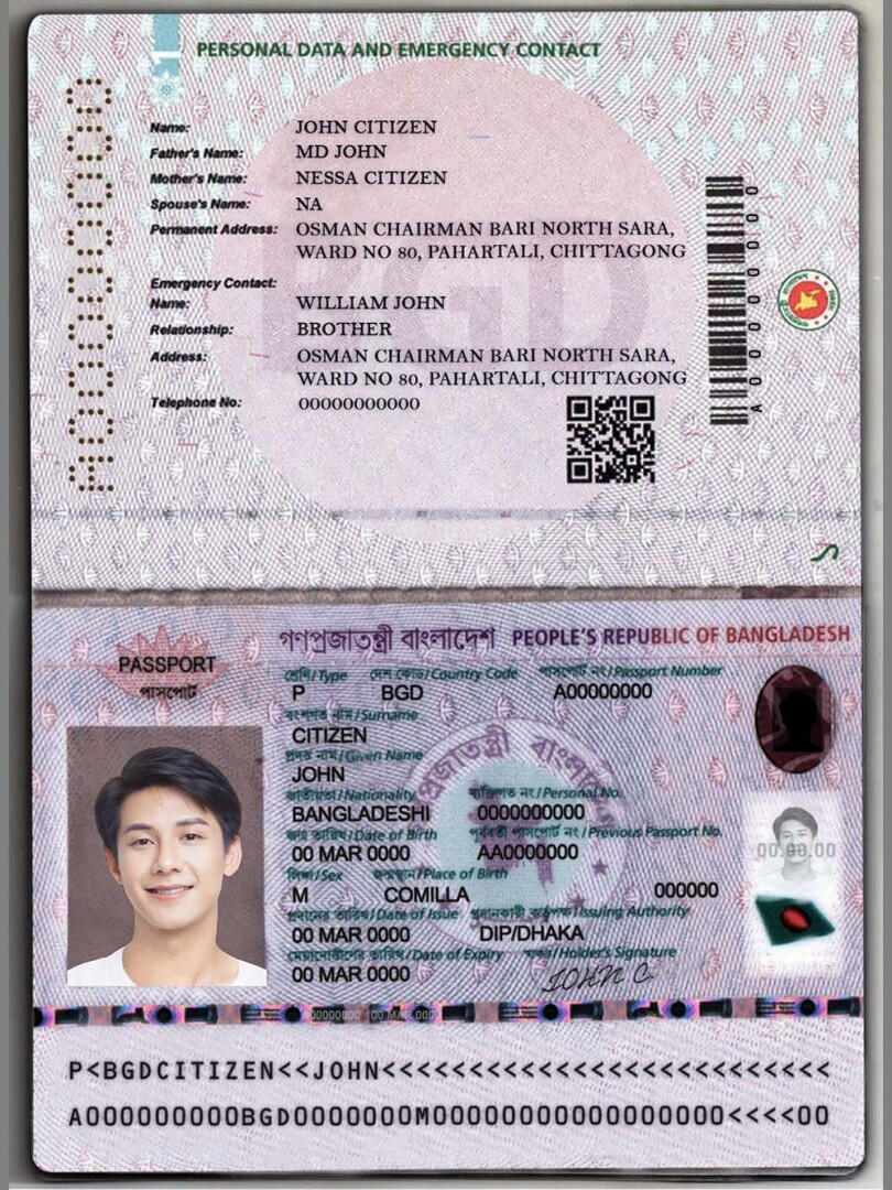 南亚| Bangladesh Passport孟加拉国护照PS/PSD模板