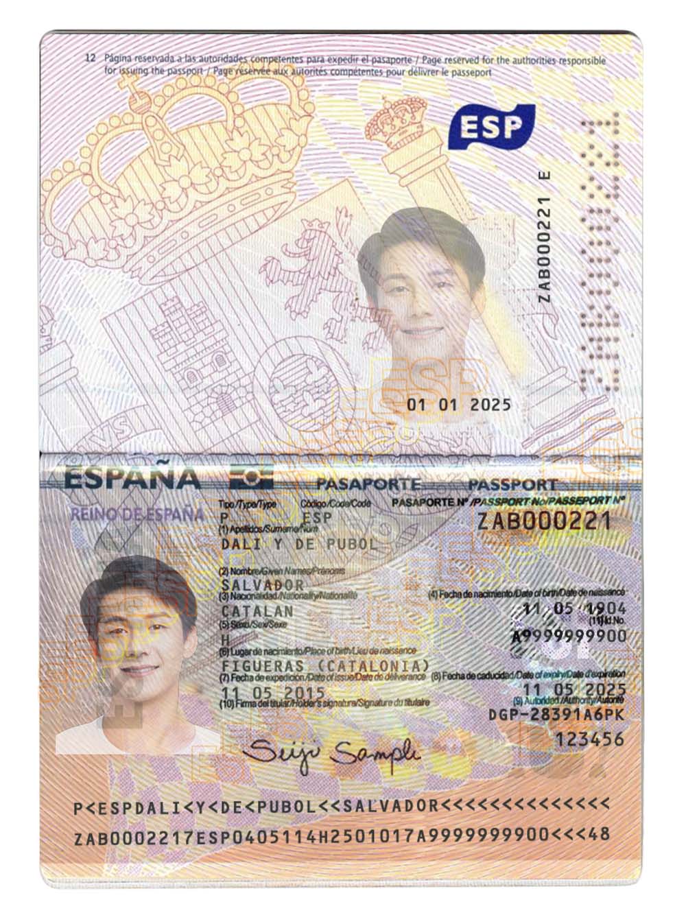 欧盟|Spain Passport西班牙护照PSD/photoshop/PS模板（V2版）