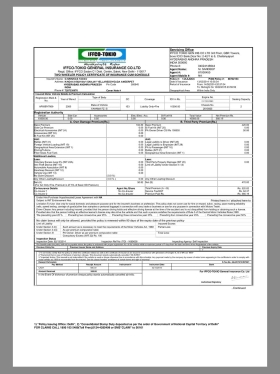 India IFFCO-TOKIO General Insurance印度两轮车保险保单pdf模板