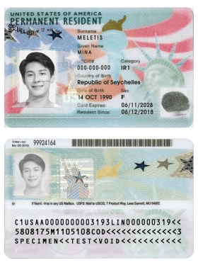 北美|USA GreenCard美国绿卡/永居卡/身份证卡photoshop/PS/PSD模板