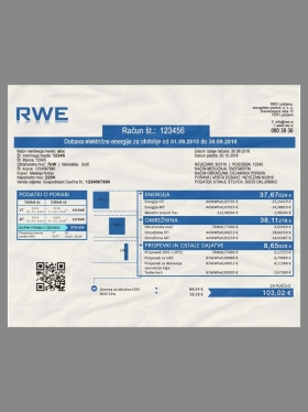 东欧|Slovenia RWE Electricity Utility Bills斯洛文尼亚水电费账单PS/PSD模板