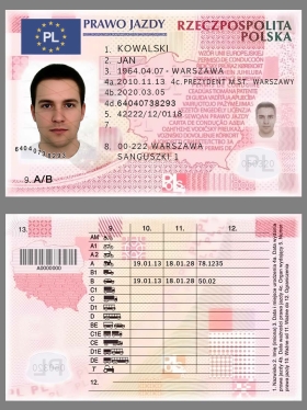 欧盟|Poland Driver License Template波兰驾照/驾驶证PS/PSD模板（打印版）