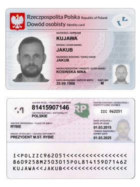 欧盟 | Poland ID Card 波兰ID/身份证卡photoshop/PS/PSD模板（V2）