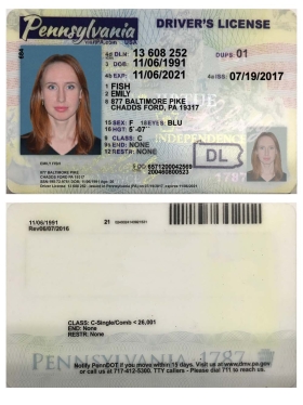 USA Pennsylvania Driver License美国宾夕法尼亚驾照/驾驶证PS/PSD模板（V2）