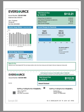 北美|USA Eversource Gas Utility Bills美国水电费账单/KYC地址证明word/pdf模板