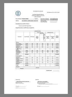 东南亚|菲律宾Philippines Davao San Pedro Hospital Bill医院账单/KYC地址证明pdf模板