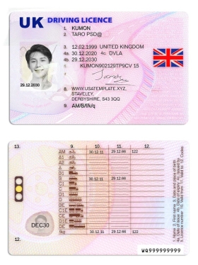 欧洲| UK/England DL英国驾照/驾驶证PS/PSD模板（V4）