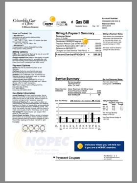 USA Columbia Gas Of Ohio Utility Bill美国俄亥俄州水电费账单word/pdf模板