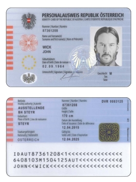 欧盟| Austria ID Card Template奥地利身份证卡PS/PSD模板(V2)