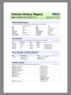 USA Vehicle History Report(VIN Report)美国车辆历史报告pdf模板（V2）